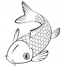 Japanese koi fish coloring page