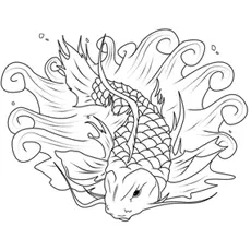 Large koi fish coloring page