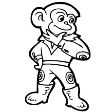 Posing monkey coloring page