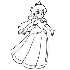 Dancing Princess Peach coloring page