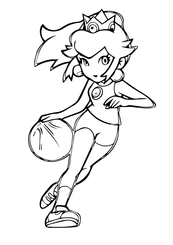 princess-peach-play-basket-ball