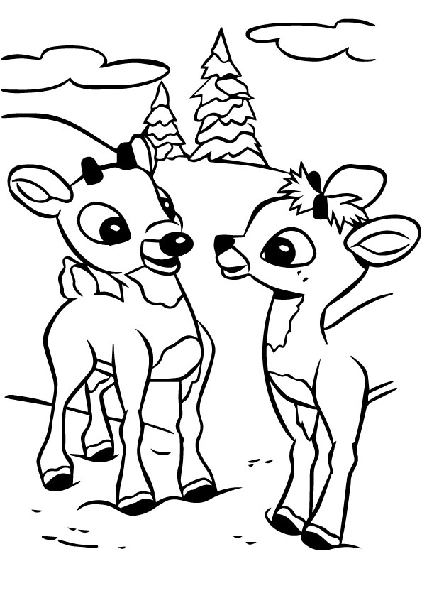 rudolph-and-friend-coloring-page