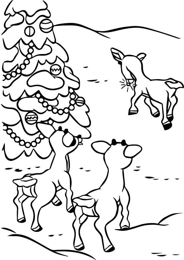 rudolph-friends-coloring-page