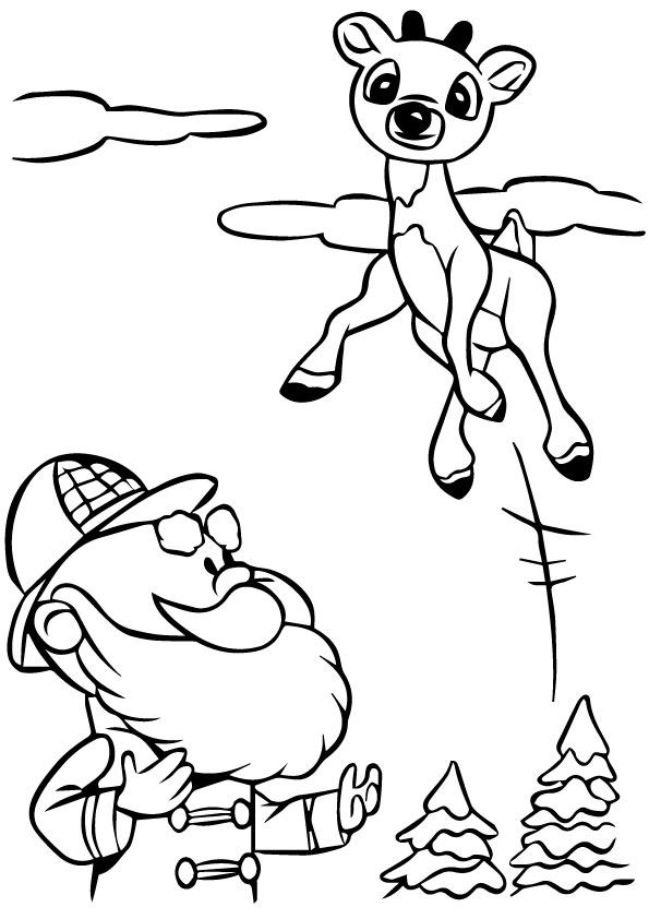 rudolph-jumping-coloring-page