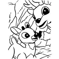 Secret of Rudolph the red nosed reindeer coloring pages