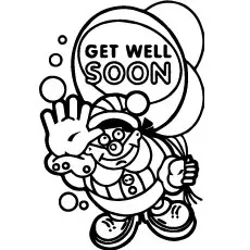 Santa says get well soon coloring page