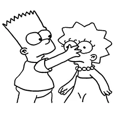 Simpsons cartoon coloring page