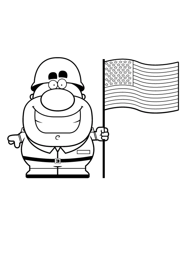 soldier-with-an-American-flag