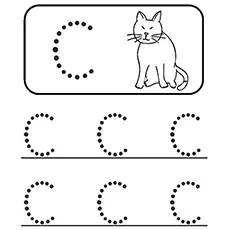 Trace the capital letter C coloring pages