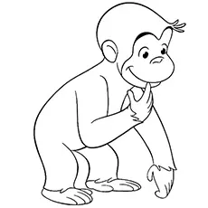 Baby Curious George coloring page