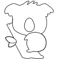 Baby koalas silhouette coloring page