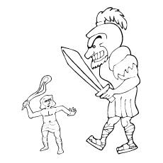 Biblical David and Goliath Coloring Pages