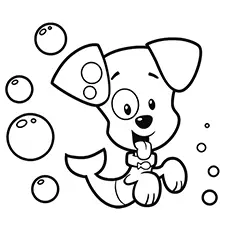Bubble puppy with a fish tail, from Bubble Guppies coloring page