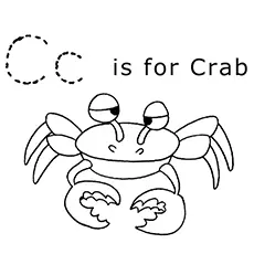 Crab starts with letter C coloring pages