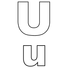 Capital and small letter U coloring pages