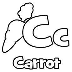 Carrot starts with letter C coloring pages