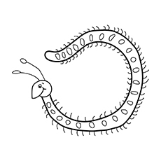 Caterpillar starts with letter C coloring pages