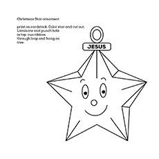 Christmas star, Christmas ornament coloring page