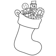 Christmas stocking, Christmas ornament coloring page