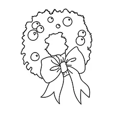 Christmas wreath, Christmas ornament coloring page