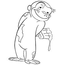 Coloring Page Outline Of cartoon boy with brush and paints. Little