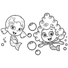Deema and Oona from Bubble Guppies coloring page