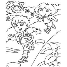 dora diego and boots coloring pages