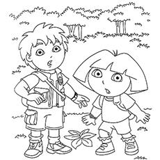 dora diego and boots coloring pages