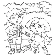 Dora and Diego coloring page