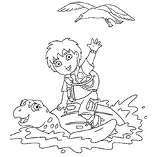 Diego with Lonely Louie coloring page