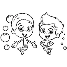 Gil and Goby from Bubble Guppies coloring page