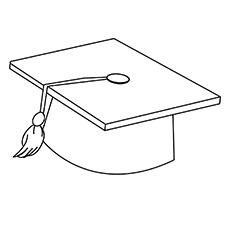 Best graduation hat coloring pages