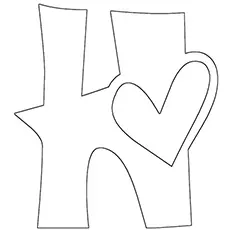 The hearts starts with letter H coloring pages