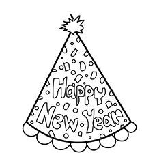 Best New Year hat coloring pages