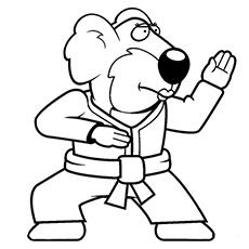 Koala the karate kid coloring page