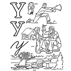Learn with pictures letter Y coloring pages