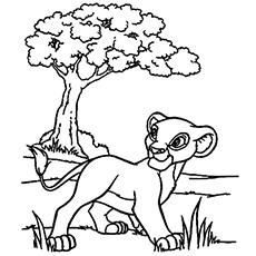 The Lion King Cartoon Character for Kids to Color