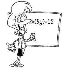 The Math teacher coloring page