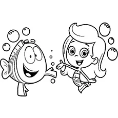 Molly with Mr. Grouper from Bubble Guppies coloring page
