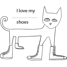 Pete the Cat loves his white shoes coloring page