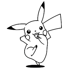 Pikachu cartoon coloring page