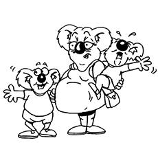 Pregnant mother koala coloring page