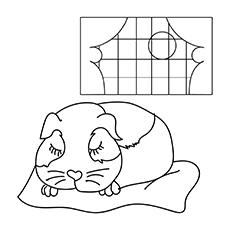 Sleeping guinea pig coloring page