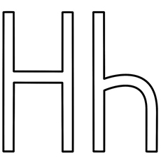 The small and capital letter H coloring pages