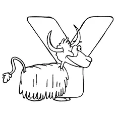 The smiling yakk letter Y coloring pages