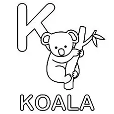Spell k for koala coloring page_image