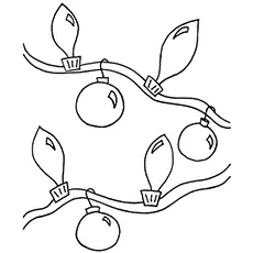 String lights, Christmas ornament coloring page