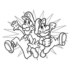 Super Mario cartoon coloring page