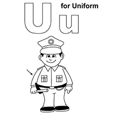 Uniform starts with letter U coloring pages