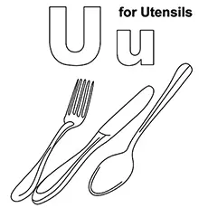 Utensil starts with letter U coloring pages_image